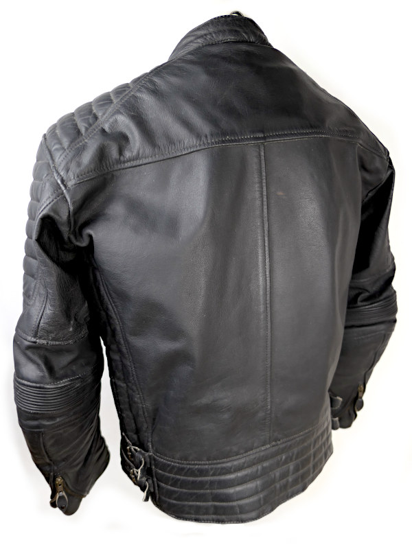 Pánská kožená moto bunda MBW Lime, černá matná - vel. 50 (L)