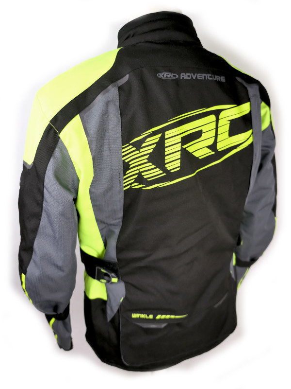 Pánská voděodolná moto bunda XRC Winkle WTP, černo/šedá/fluo - vel. 50 (M)