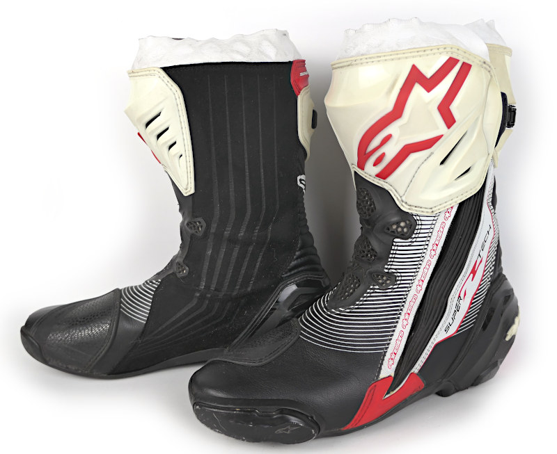 Závodní moto boty Alpinestars Supertech-R, černo/bílo/červené - vel. 43