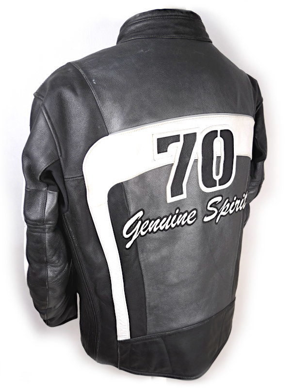 Pánská kožená moto bunda Hein Gericke, černo-bílá - vel. 60 (3XL)