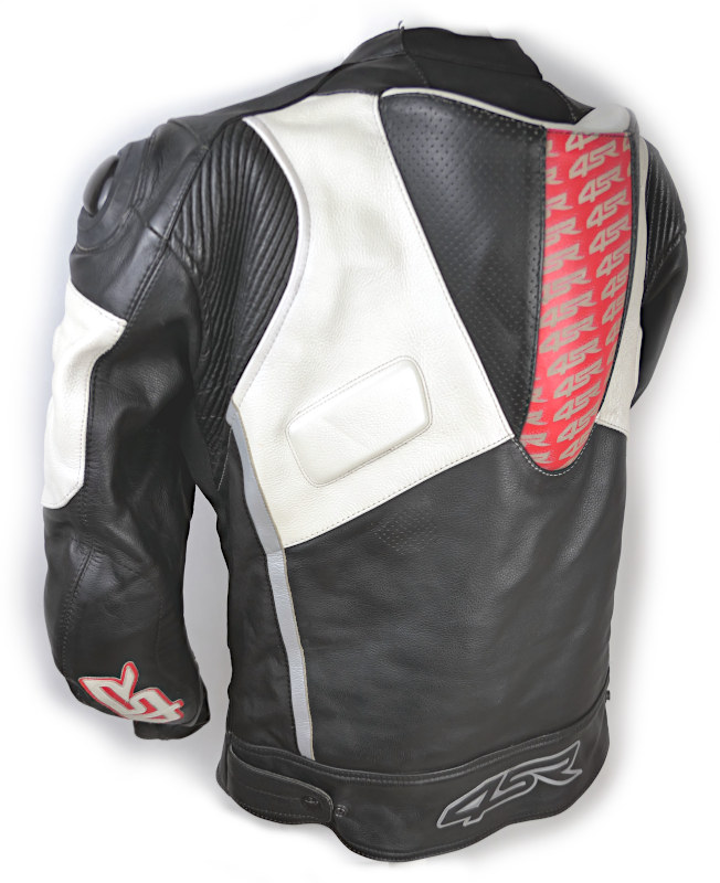 Pánská kožená moto bunda 4SR TT Replica, černo/bílo/červená - vel. 54 (XL)