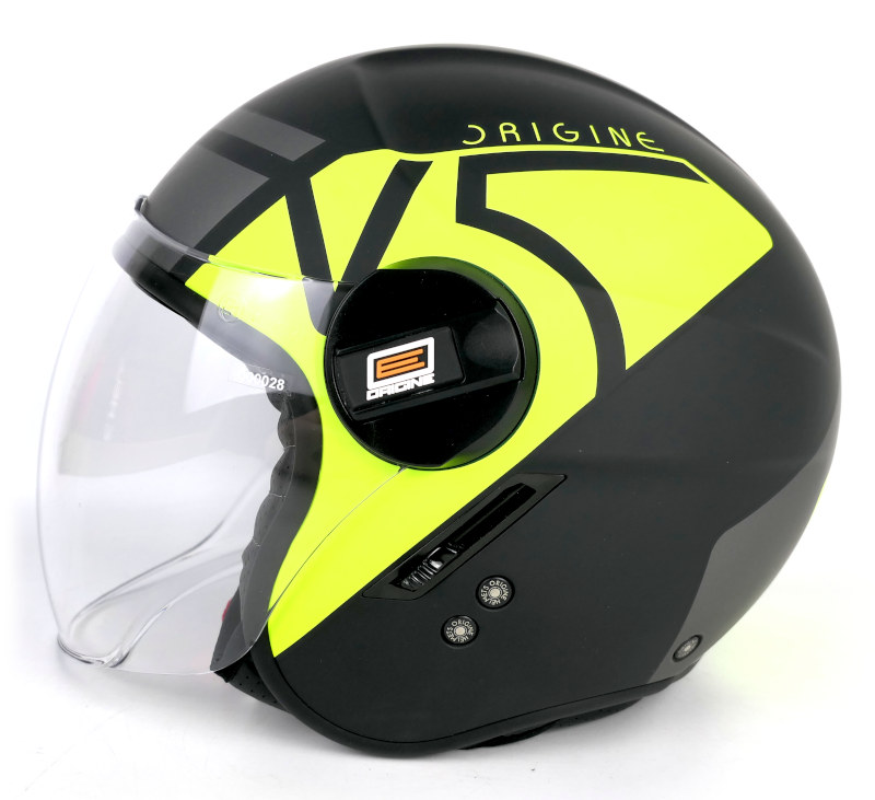 NOVÁ Otevřená helma Origine Alpha, černá-fluo - vel. M