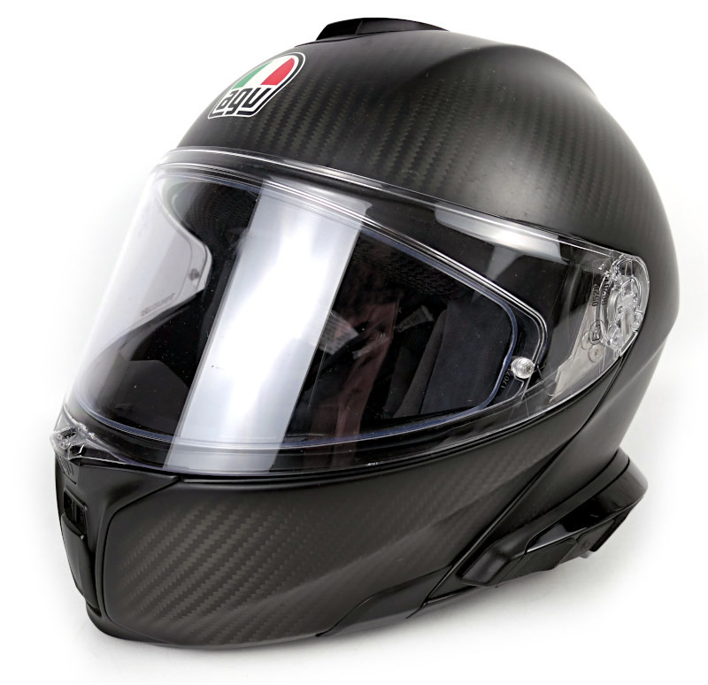 Výklopná karbonová helma AGV Sportmodular + interkom AGV, vel: XS