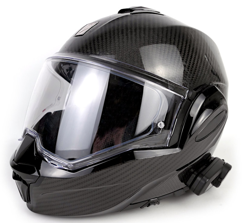 Překlápěcí karbonová helma SCORPION EXO-TECH EVO CARBON, interkom + 2 plexi, vel: XS