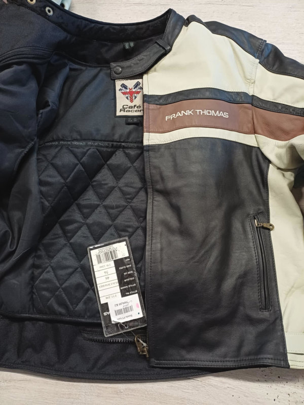 Kožená bunda FRANK THOMAS Cafe Racer, vel: 58/3XL