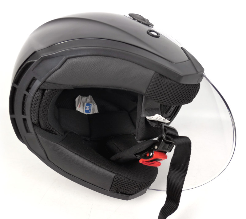 Otevřená helma Maxx s clonou, černá lesklá - vel. M