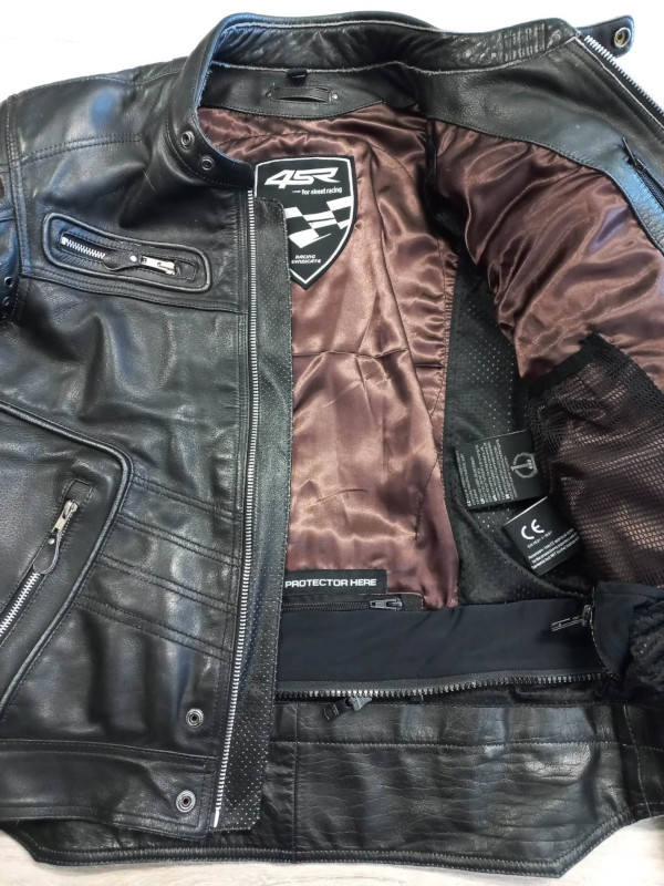 Pánská kožená retro bunda 4SR Rebel III, černá - vel. 54 (XL)