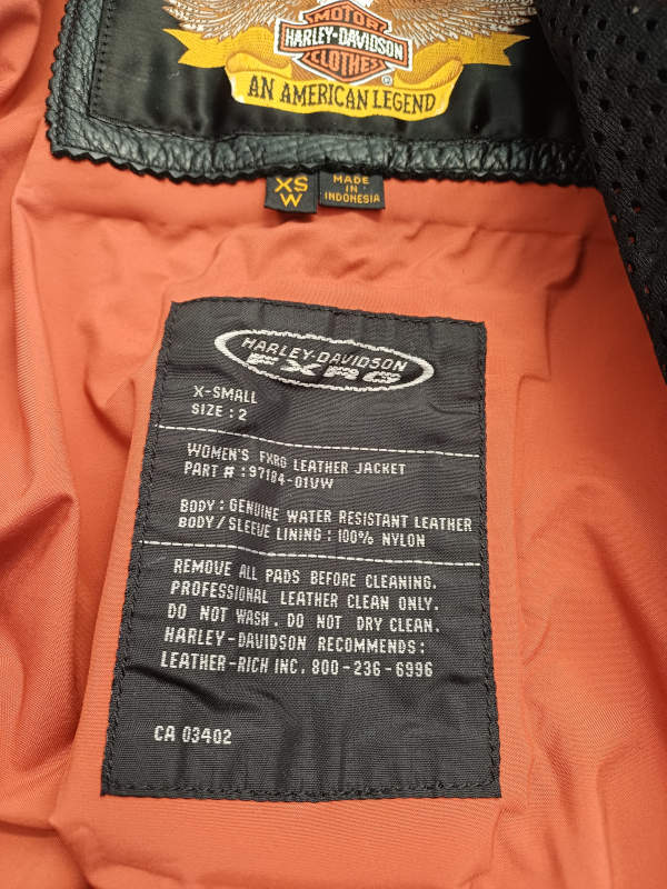 Dámská dlouhá kožená moto bunda Harley-Davidson FXRG, černá - vel. XS