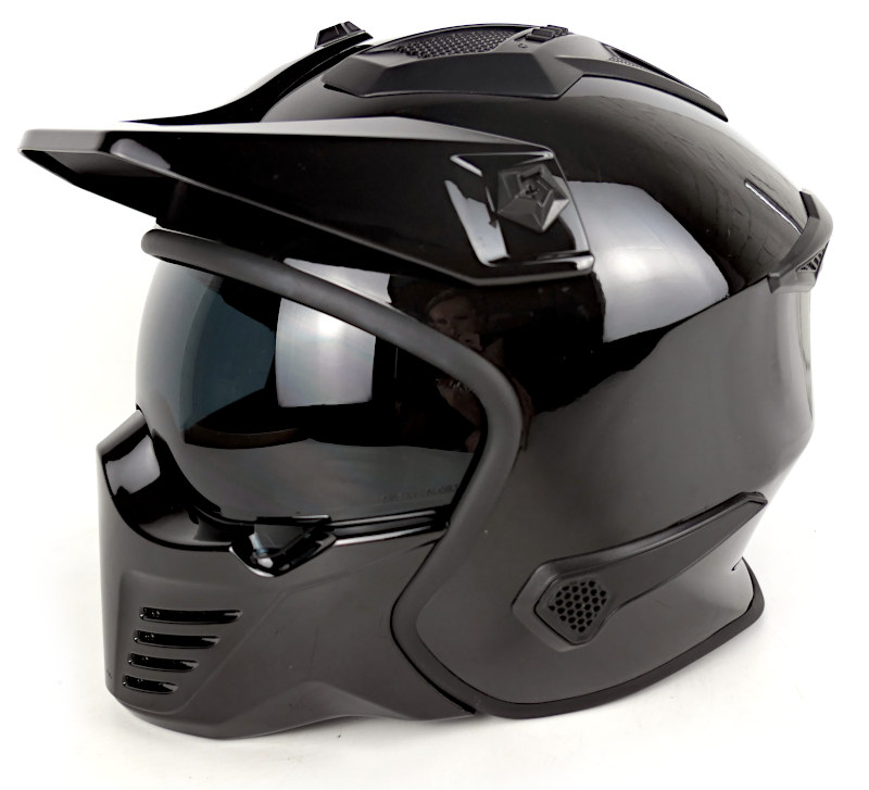 Zánovní stylová helma XRC Wars 2.0 s maskou, černá - vel. L