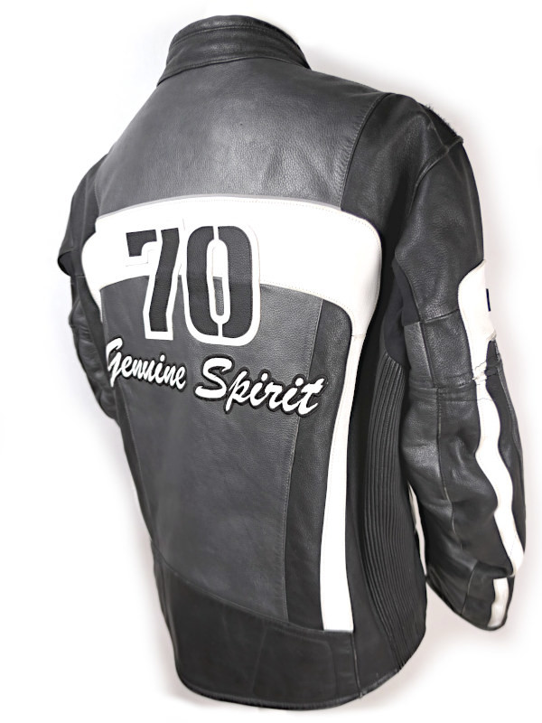 Pánská kožená moto bunda Hein Gericke, černo-bílá - vel. 60 (3XL)