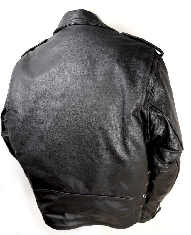 Nová pánská kožená bunda "křivák" Gallanto s chrániči, černá - vel. 3XL