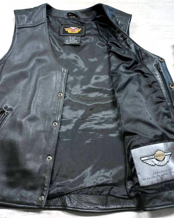 Výroční kožená vesta Harley-Davidson 100 let, vel: XXL