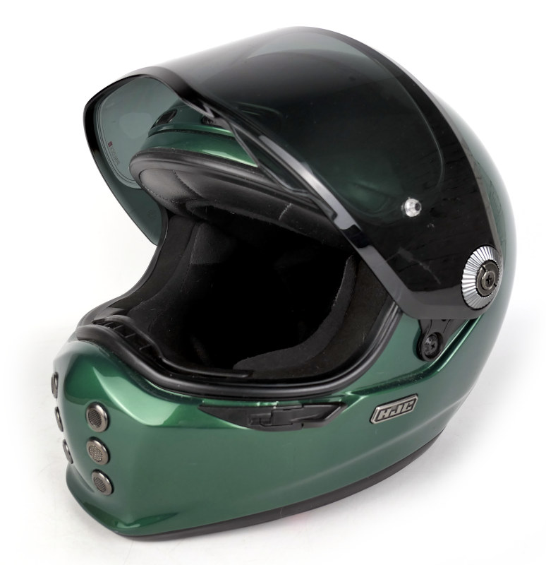 Integrální zelená helma HJC V10 Solid + čiré plexi, vel: XS