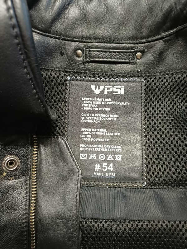 Pánská kožená moto bunda PSí Hubík Destra Tech-Air, černá - vel. 54 (XL)