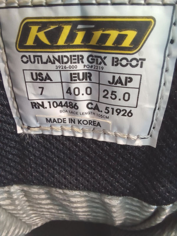 Zánovní nepromokavé boty KLIM Outlander GTX, vel: 40