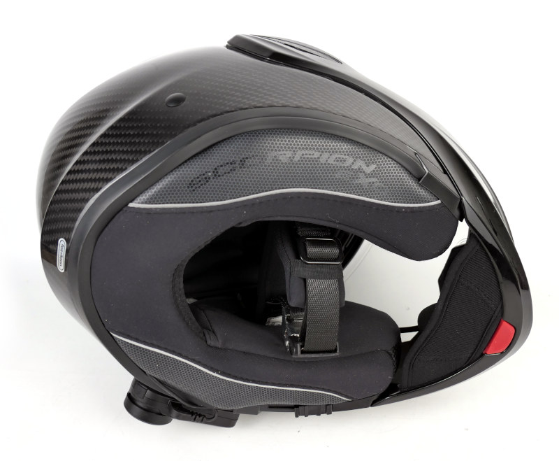 Překlápěcí karbonová helma SCORPION EXO-TECH EVO CARBON, interkom + 2 plexi, vel: XS