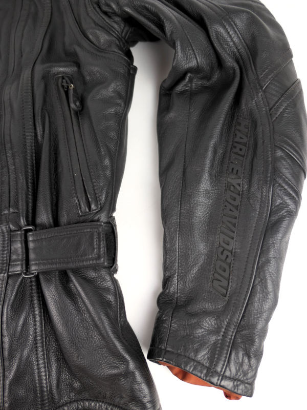 Dámská dlouhá kožená moto bunda Harley-Davidson FXRG, černá - vel. XS