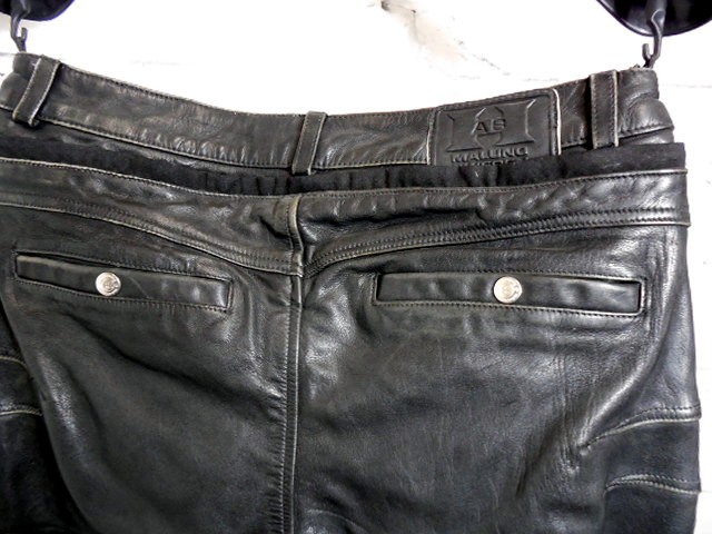 NOVÉ Kožené pánské kalhoty HALVARSSONS RIDER z kozí kůže, s chrániči, vel: 54/XL