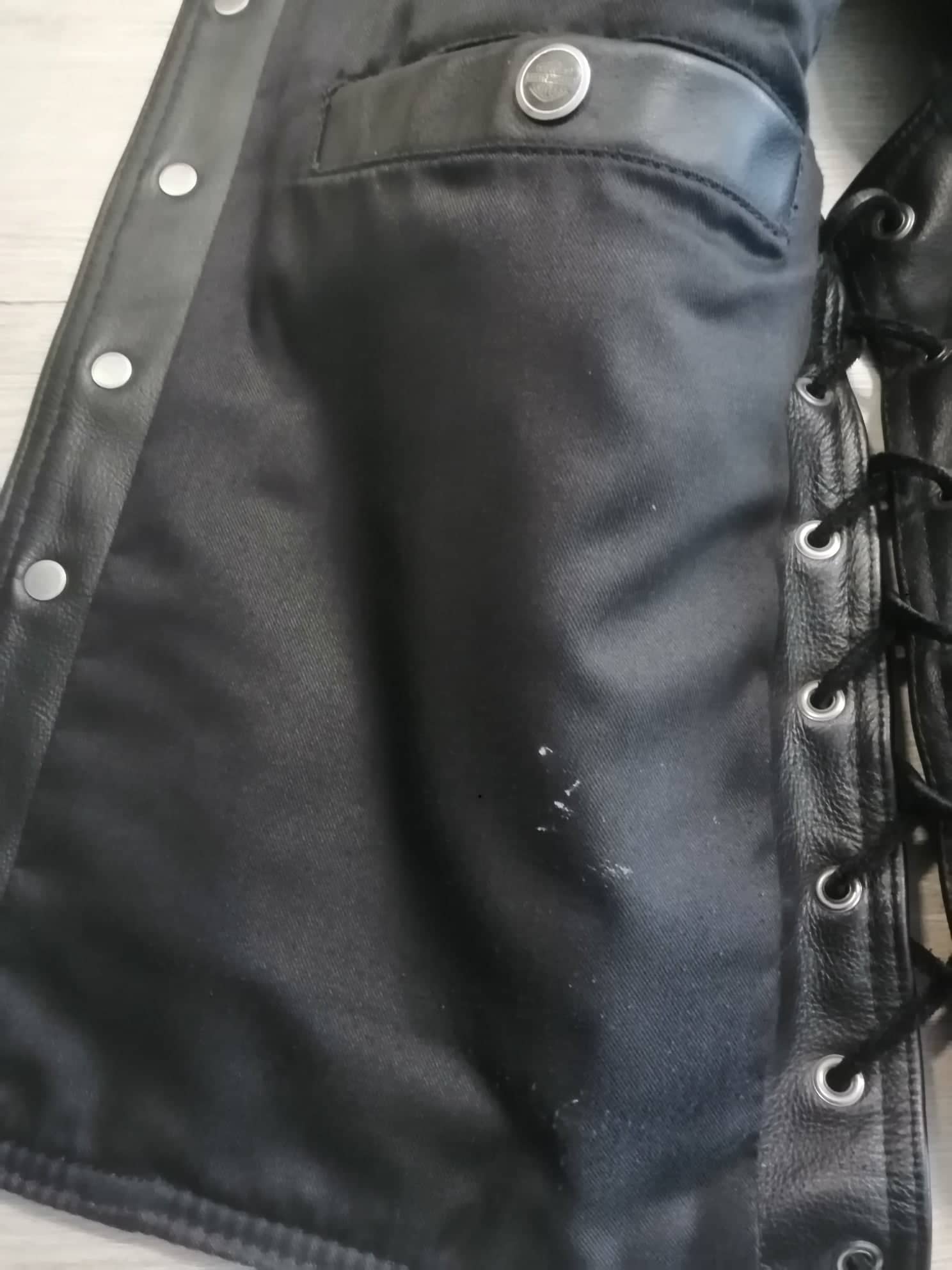 Pánská kožená vesta HARLEY-DAVIDSON se šněrováním, vel: M