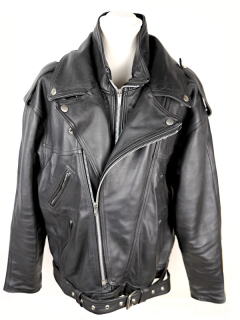 Pánská kožená bunda "křivák" KOUDELÁKOVÁ BIKERS MODE, vel: 3XL