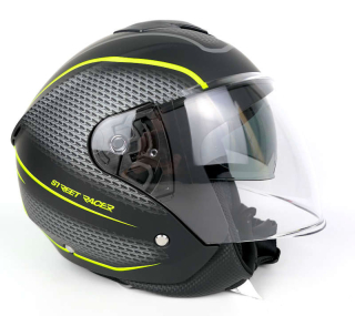 Zánovní otevřená helma STREET RACER Pilot, vel: S