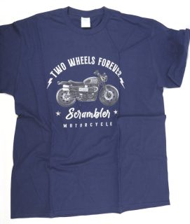NOVÉ Pánské bavlněné moto tričko Scrambler, vel: XL
