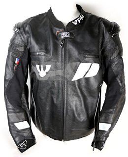 Pánská kožená bunda PSí Hubík Delta, černo-bílá - vel. 60 (3XL)