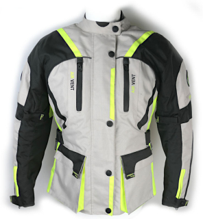 Zánovní třívrstvá dámská bunda MELBOURNE, šedá/fluo/černá - vel. M