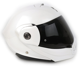 Zánovní výklopná enduro helma SCORPION ADX-2 Solid, perleťově bílá + kšilt, čiré plexi - vel. S