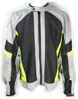 Letní pánská moto bunda PSÍ HUBÍK Sole, černá-šedá-fluo - vel. 58 (XXL)