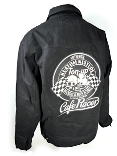 Pánská lehká moto bunda Rusty Pistons Cafe Racer, černá - vel. 3XL