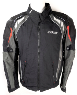 Pánská voděodolná moto bunda BÜSE černo-šedo-červená - vel. 54 (XL)