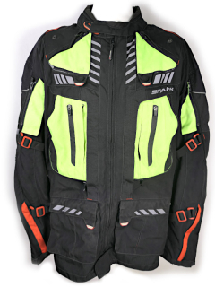 Pánská textilní moto bunda Spark Expedition, černá-fluo - vel. 5XL