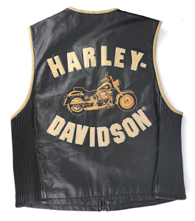 Pánská kožená moto vesta Harley-Davidson, černá - vel. M