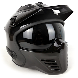 Zánovní stylová helma XRC Wars 2.0 s maskou, černá - vel. L