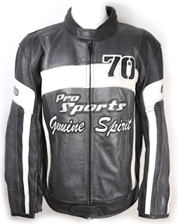 Pánská kožená moto bunda Hein Gericke, černo-bílá - vel. 60 (3XL)