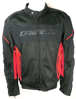 Zánovní pánská letní moto bunda Dainese Air-Frame Tex s chrániči, černo/červená - vel. 56 (XL)