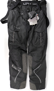 NOVÉ Třívrstvé pánské moto kalhoty Lindstrands Oman se šlemi, černé - vel. 60 (3XL)