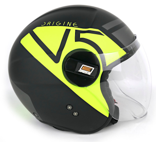 NOVÁ Otevřená helma Origine Alpha, černá-fluo - vel. M