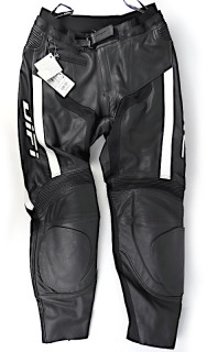 Nové pánské kožené moto kalhoty Difi Mondello, černo/bílé - vel. 54(XL), 58(3XL)